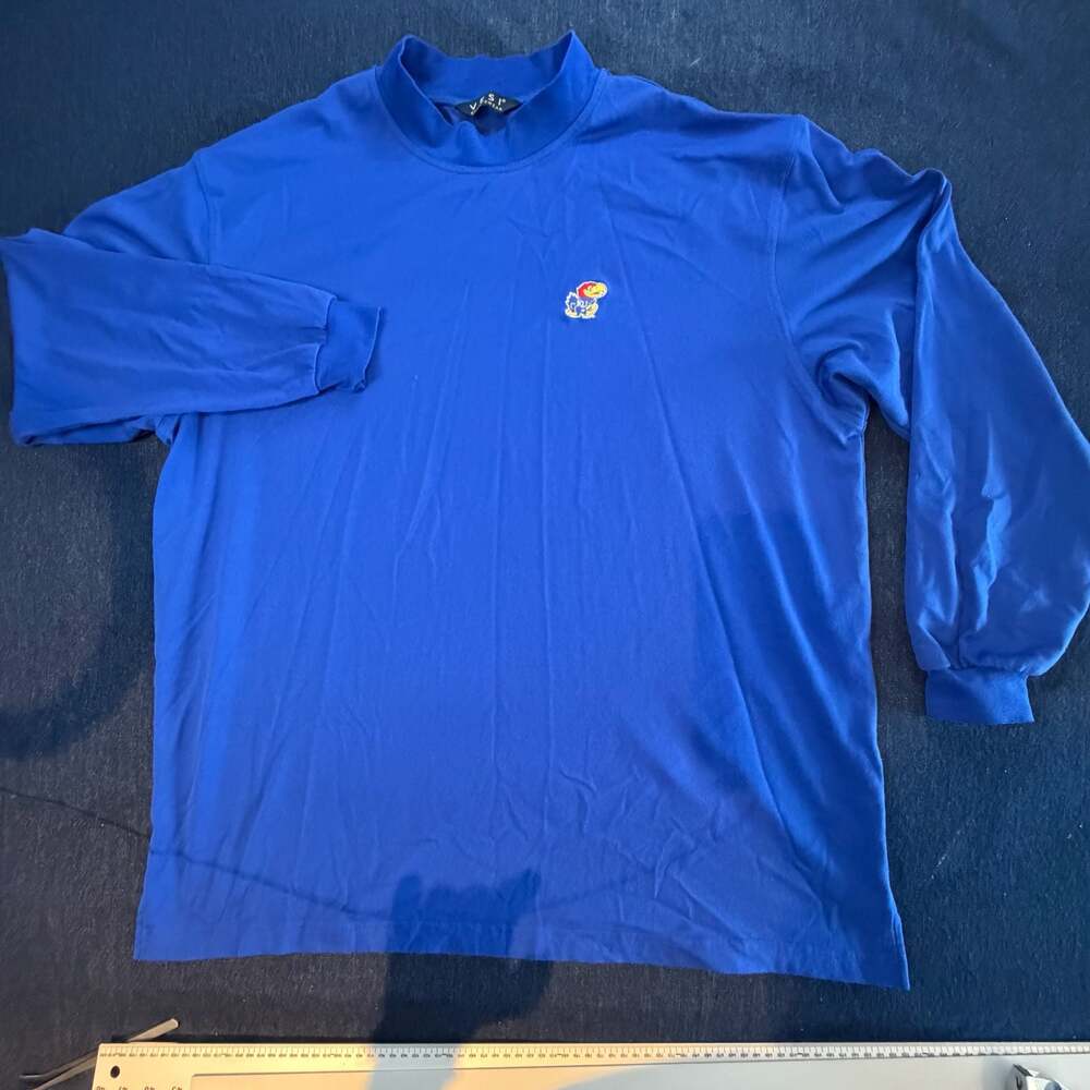 Vesi Sportswear Kansas Jayhawks Mock Neck Long Sleeve Shirt XL